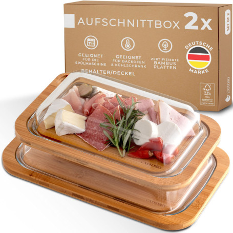 Exitoso Lot de 2 Plateau Fromage - Planche de Service Charcuterie Plateaux en bois - Plateau de service - Empilables - Saucisses