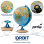 ORBIT Globes & Maps - Globe pour enfants - Globe de 25cm avec pied en bois, carte de France avec de nombreuses illustrations pou