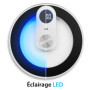ADE Pèse-personne numérique en verre | résultats très précis | éclairage LED bleu stylé | écran LED | corps rond sans coins ni b