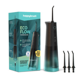 happybrush Hydropulseur dentaire électrique sans fil avec recharge de 3 semaines - Buses rotatives à 360° - Nettoyage efficace d