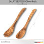 Schwertkrone Ensemble de Couverts à Salade en Bois d'Olivier 30cm - Beauté Naturelle et Durabilité Exceptionnelle