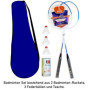 O&W Security Lot de 2 Raquettes de Badminton avec 3 Balle à Ressort et Sac à Raquettes pour Toute la Famille, Vacances, Jardin, 