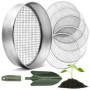 HappySeed Tamis de Jardin Rond 30 cm avec 5 Tamis interchangeables - Tamis à Compost en Acier Inoxydable pour la Terre, Le Compo