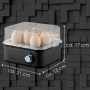 Cuiseur à œufs pour 1 à 8 œufs - Fonction maintien au chaud - Cuiseur à œufs électrique en acier inoxydable - 500 W - 3 niveaux 