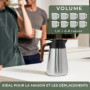 WALDWERK Pichet Isotherme (1,5L) - Thermos en Acier Inoxydable 304 à Double Paroi avec Poignée en Imitation Bois - Carafe Isothe