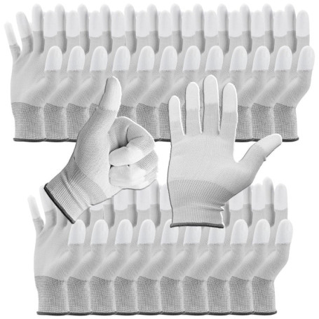 Minadax ESD Gants antistatiques Finger-TIP - 12 paires - Taille L/9 - Pour réparation, montage et nettoyage en électronique, méc