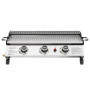 Royal Gourmet Plancha Gaz Propane en Acier Inoxydable, 3 Brûleurs Puissance 7.5kW, Surface Cuisson 61,5 x 32cm avec Grille de Ré