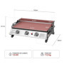 Royal Gourmet Plancha Gaz Propane en Acier Inoxydable, 3 Brûleurs Puissance 7.5kW, Surface Cuisson 61,5 x 32cm avec Grille de Ré