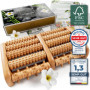 HELDSON® Rouleau de Massage en Bois • Appareil de Massage des Pieds • Drainage Lymphatique & Solution de Relaxation Manuel • Thé