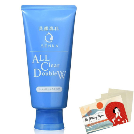 Senka All Clear Double Facial Wash W - 120g Blotting Paper Set