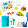 Kit Sable Magique Chantier de Construction 1Kg avec Bac à Sable, Camion, Tractopelle, Pelle, Râteau et Briques Sable magique pou