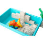 Kit Sable Magique Chantier de Construction 1Kg avec Bac à Sable, Camion, Tractopelle, Pelle, Râteau et Briques Sable magique pou