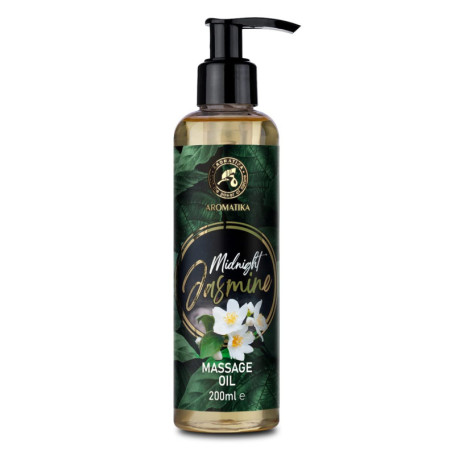 Huile de massage Midnight Jasmine 200ml - 100% Pur & Naturel - Bon Sommeil - Relax - Beauté - Bien-Être - Peau - Bouteille en Ve