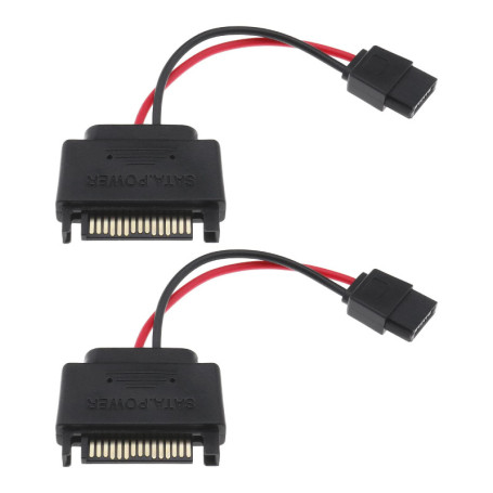 EMSea 2pcs Câble Adaptateur d'Alimentation SATA 15 Broches Mâle vers 6 Broches Femelle pour Disque CD DVD Lecteur Slimline et Di