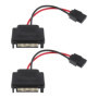 EMSea 2pcs Câble Adaptateur d'Alimentation SATA 15 Broches Mâle vers 6 Broches Femelle pour Disque CD DVD Lecteur Slimline et Di