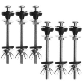 EMSea 6pcs Kit de Réparation Boulons et Rondelles de Réservoir de Toilette M6x100mm Kit de Fixation Boulons de Réservoir à Coupl