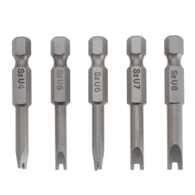 YINETTECH Lot de 5 embouts de tournevis magnétiques en forme de U U4 U5 U6 U7 U8 en forme de U pour tournevis électriques, tourn