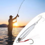 YINETTECH Lot de 2 Leurres de Pêche en Métal avec Hameçons Triples 40 G pour Maquereau Morue Bar Pêche en Eau Douce en Mer Chrom