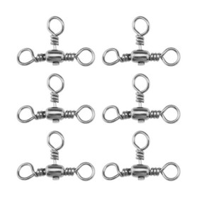 VGOL 80pcs Connecteur d'attirail Pêche à Anneau Rident en Acier Inoxydable Émerillons de Pêche à 3 Voies Accessoires pour Pêche 