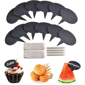 Luntfeiy Lot de 18 marqueurs à fromage pour tableau de charcuterie, lot de 18 étiquettes à fromage en ardoise