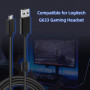 Mcbazel Logitech G633/G633s Gaming Headset 2M Remplacement Câble Audio Micro-USB vers USB Câble de Recharge Support G533/G635/G9