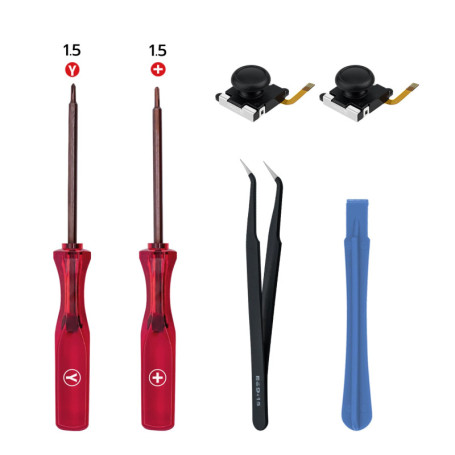 Mcbazel Kit de Réparation et Outils 6 en 1 pour Joystick 3D Hall de Manette de Jeu DIY, Remplacement pour Switch/Switch OLED/Lit