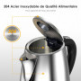 KitchenBoss Bouilloire Électrique：Bouilloire Inox 1,7 L, Bouilloire Electrique Inox avec Filtre Amovible et Voyant Lumineux, 210