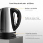 KitchenBoss Bouilloire Électrique：Bouilloire Inox 1,7 L, Bouilloire Electrique Inox avec Filtre Amovible et Voyant Lumineux, 210