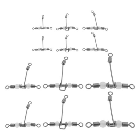 Briny River Lot de 30 émerillons Lumineux à 3 Voies de Type T 6 Spécifications Compatible avec Appâts Souples Appâts Durs Plombs