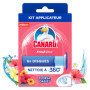 Canard WC Fresh Disc Floral Oasis - Bloc WC Sans Cage Nettoyant - Nettoie à 360° - Nouvel Emballage 100% Carton - 1 Applicateur 