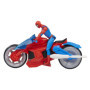 SPIDER-MAN Hasbro- Marvel Arachno-Moto Lance Figurine de 10 cm et 2 Toiles, F68995L1, Multicolore