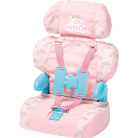 Casdon Baby Huggles Jouet - Siège rehausseur Rose - Siège Auto pour poupées avec Appui-tête et Boucles réglables - Convient aux 