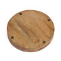 Hazelton Oaks Plateau de service rond en bois avec poignées, plateau de présentation alimentaire de taille moyenne, plateau en b
