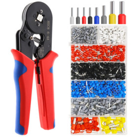 LUZOON Sertissage Embout, Embout de Cablage 1250 Cosses 0,5-10mm² Pince à Sertir Kit Outil de Sertissage à Sertir pour Bornes de