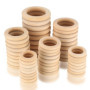 60 Pièces Anneaux de Bois Naturel, Anneau de Dentition, Cercle Artisanat Non Fini pour Décoration et Fabrication de Bijoux (3/3,