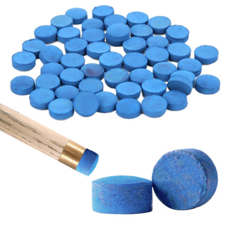 MAXQUU Lot de 50 pointes de rechange en cuir de qualité professionnelle pour queues de billard, kit de réparation et installatio