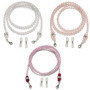 3 Pièces de Chaînes de Lunettes pour Femmes, Chaînes de Lunettes en Perles, Cordes de Lunettes Antidérapantes, Colliers de Lunet