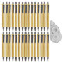 30 Stylos À Bille En Bois Et 1 Ruban Correcteur, Fournitures D'Apprentissage Et De Bureau, Stylos De Papeterie Au Design Simple,