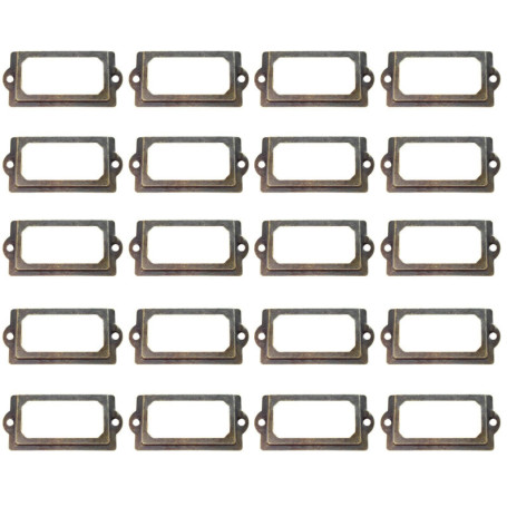 Paquet De 20 Porte-Étiquettes De Porte D'Armoire Avec Vis, Porte-Étiquette En Métal, Porte-Étiquette Rétro, Adapté Aux Armoires,