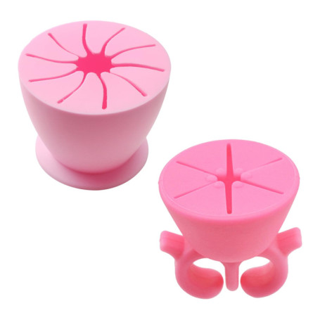 NyxSeat Lot de 2 Collecteurs de Déchets en Silicone Rose - Poubelle de Bureau Portable en Forme d'Anneau - Nettoyage de Bureau
