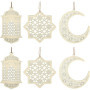 ANCLLO 2 ensembles 6 pièces pendentif en bois ornement Ramadan Kareem décoration lune étoile vent lumière forme pendentif orneme