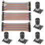 WMYCONGCONG Lot de 5 modules d'encodeur rotatifs KY-040 avec capuchon à bouton + 120 fils de démarrage multicolores pour platine