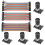 WMYCONGCONG Lot de 5 modules d'encodeur rotatifs KY-040 avec capuchon à bouton + 120 fils de démarrage multicolores pour platine