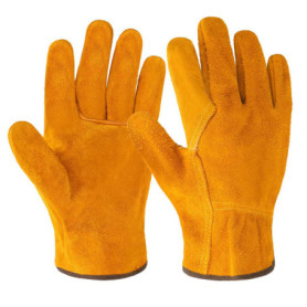 JOOTUEPO Gants De Travail en Cuir pour Hommes ou Femmes, Gants de Travail en Cuir de Vache Durables Résistant aux épines pour Ja