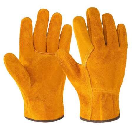 JOOTUEPO Gants De Travail en Cuir pour Hommes ou Femmes, Gants de Travail en Cuir de Vache Durables Résistant aux épines pour Ja