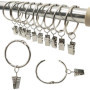 Anneaux pour Rideaux,40 Pièces Anneau Rideau avec Pinces,Décoratif Métal Drapé Clip Crochets Ensemble Diamètre Intérieur de 40mm