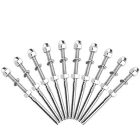 XAVSWRDE 10 Pcs Tendeurs de Câbles Filetés Fendeur Câble Inox Garde Corps Câble Tendu Câble Inox Garde Corps Connecteur de Câble