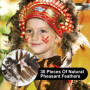 Lot de 30 Plumes Naturelles De Dinde, Plumes Artisanales, Plumes De Faisan pour Travaux Manuels, 3 Styles De Plumes Naturelles M