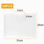Fousenuk 24Pcs Pochette Plastique A4 Perforée, Transparente Porte-Documents avec Bouton Pression, Poche pour Étiquette, 11 Trous