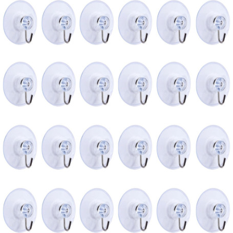 Mudder 24 Pièces Crochets d'Aspiration Crochet Ventouses pour Salle de Bains Cuisine et Kitchen (45 mm)